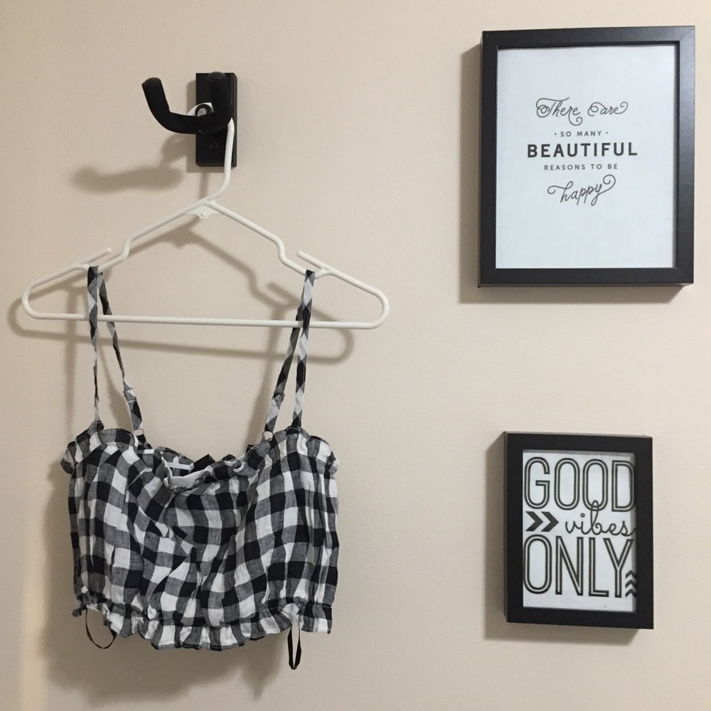 NWT Forever 21 Gingham Cropped Tube Top Size S